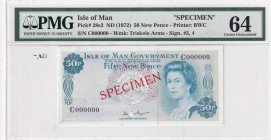 Isle of Man, 50 Pence Specimen, 1972, PMG 64, P#28s2,