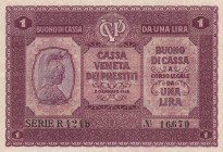 Italy, 1 Lira, 1918, AUNC, B504b,