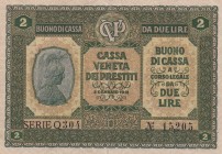 Italy, 2 Lire, 1918, XF+, B505a,