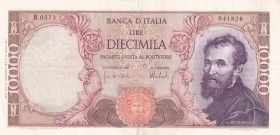 Italy, 10.000 Lire, 1973, VF, B450h, Stample hole