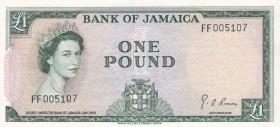 Jamaica, 1 Pound, 1961, AUNC, B203a,