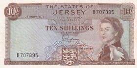 Jersey, 10 Schillings, 1963, VF (Pressed), B107a,