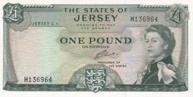 Jersey, 1 Pound, 1972, UNC-, B108c, Light pressing