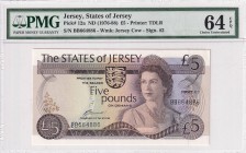 Jersey, 5 Pounds, 1976-78, PMG 64EPQ, P#12a,