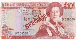 Jersey, 10 Pounds Specimen, 1993, UNC, B122as,