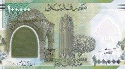 Lebanon, 100.000 Livres, 2020, UNC, B548a, This 100,000-pound note commemorates the 100th anniversary of Greater Lebanon. It is the first note in the ...