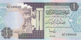 Libya, 1/2 Dinar, 1991, UNC, B522c,