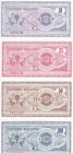 Macedonia, 1992 Issues Lot, 10-25-50-100 Denars, UNC, B101a & B102a & B103a & B104a, Total 4 Banknotes