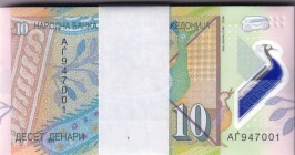 Macedonia, 10 Denars Bundle, 2018, UNC, B217a, Polymer