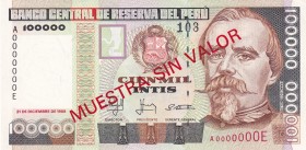 Peru, 100.000 Intis Specimen, 1988, UNC, B483a,