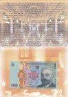 Romenia, 100 Lei, 2019, UNC, BNP203, This 100-leu note commemorates the 100th anniversary of the Completion of the Great Union. 30,000 notes were sold...