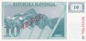 Slovenia, 10 Tolarjev Specimen, 1990, UNC, B204as2,