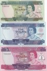 Solomon Islands, 1977 A1-055323 Folder, UNC, B101a & B102a & B103a, Total 3 banknotes