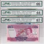Solomon Adaları, Collector Series Specimen Set, 1979, BNP102, Total 3 banknotes
