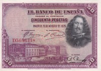 Spain, 50 Pesetas, 1928, UNC, B519b,