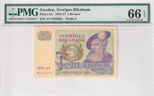 Sweden, 5 Kronor, 1974, PMG 66EPQ, P#51c,