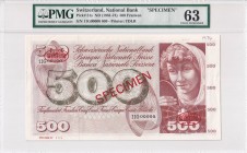 Switzerland, 500 Francs Specimen, ND(1961-74), PMG 63, P#51s,