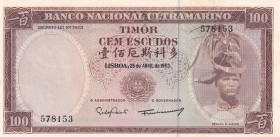 Timor, 100 Escudos, 1963, UNC, B130f,