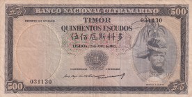 Timor, 500 Escudos, 1963, Poor, B131d, Missing part at right lower border
