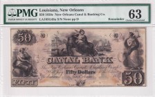Louisiana, 50 Dollars Remainder, 1850s, PMG 63, LA105G48a,