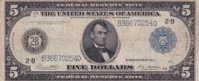$5 US Federal Reserve Note, 1914, New York, VG+, KL#279, Large Size,