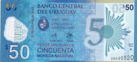 Uruguay, 50 Pesos, 2017, UNC, B559a, On 3 May 2017, a resolution authorized the Banco Central del Uruguay to introduce up to 10 million new 50-peso ur...