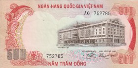 Vietnam, South, 500 Dong, 1972, UNC-, P#33, Bunding Flaw, Small stain at top watermark