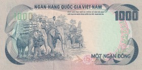 Vietnam, South, 1.000 Dong, 1972, UNC, P#34, Bunding Flaw, Small stain at top watermark
