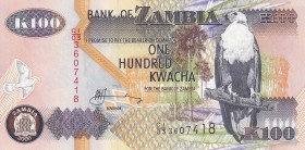 Zambia, 100 Kwacha, 2006, UNC, B139h, Bunding Flaw