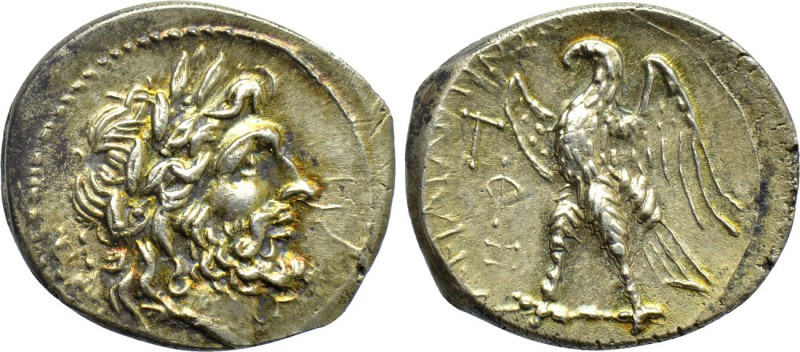 SICILY. Akragras. Half Shekel or Drachm (Circa 211 BC).

Obv: Laureate head of...