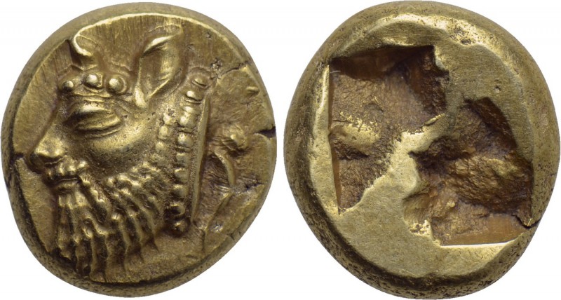 IONIA. Phokaia. EL Hekte (Circa 521-478 BC).

Obv: Horned head of river god le...