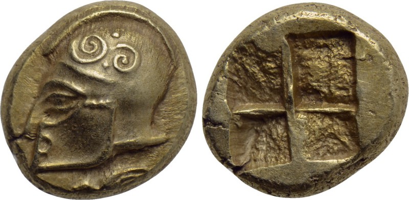 IONIA. Phokaia. EL Hekte (Circa 521-478 BC).

Obv: Helmeted head of warrior le...