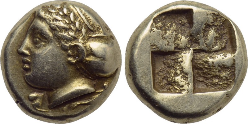 IONIA. Phokaia. EL Hekte (Circa 387-326 BC). 

Obv: Laureate head of female le...