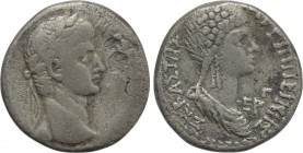 SELEUCIS & PIERIA. Antioch. Nero with Agrippina II (54-68). Tetradrachm. Dated year 105 of the Caesarean Era and RY 3 (56/7).