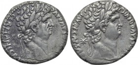 SELEUCIS & PIERIA. Antioch(?). Nero with Divus Claudius (54-68). Tetradrachm.