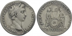 AUGUSTUS (27 BC-14 AD). Denarius. Rome. Restitution issue struck under Trajan or Hadrian (98-138).