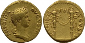ANTONIA II (Augusta, 37 and 41). GOLD Aureus. Lugdunum.