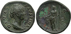 DIVA FAUSTINA I (Died 140/1). Sestertius. Rome. Struck under Antoninus Pius.