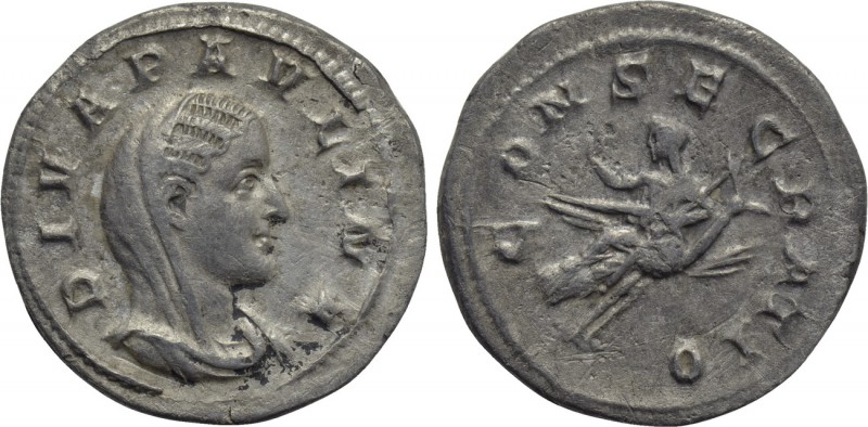 DIVA PAULINA (Died before 235). Denarius. Rome. Struck under Maximinus Thrax. 
...