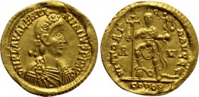VALENTINIAN III (425-455). GOLD Solidus. Ravenna.