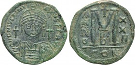 JUSTINIAN I (527-565). Follis. Constantinople. Dated RY 22 (548/9).