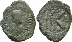 JUSTIN I and JUSTINIAN I (527). Half Follis. Constantinople.