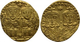 LEO IV with CONSTANTINE VI, LEO III and CONSTANTINE V (775-780 BC). GOLD Solidus. Constantinople.