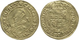 ENGLAND. Charles I (1625-1649). GOLD Crown. Tower (London); im: plume.