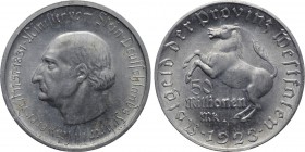 GERMANY. Westphalia. Aluminum 50 Million Mark (1923).