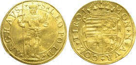 HOLY ROMAN EMPIRE. Rudolf II (Emperor, 1576-1612). GOLD Ducat. Hall.