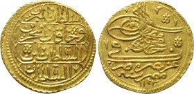 OTTOMAN EMPIRE. Mahmud I (AH 1143-1168 / 1730-1754 AD). GOLD Zeri Mahbub. Misr (Cairo). Dated AH 1143 (1730/1 AD).