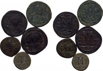 5 Byzantine coins.
