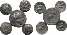 5 Coins of Alexander the Great.