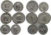 6 Coins of Caracalla and Elagabal.